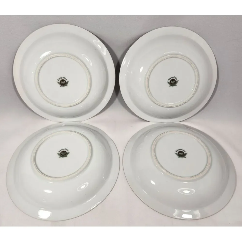 (set of 4) 1950's Roselyn China DOGWOOD Rimmed SOUP BOWLS 7‎ 5/8